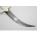 Tiger Dagger Knife Damascus Steel Blade Silver Wire Work Camel Bone Handle B78